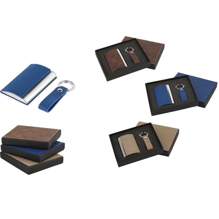 Kişiye Özel Termo Deri Anahtarlık - Kartvizitlik Vip Set - 4