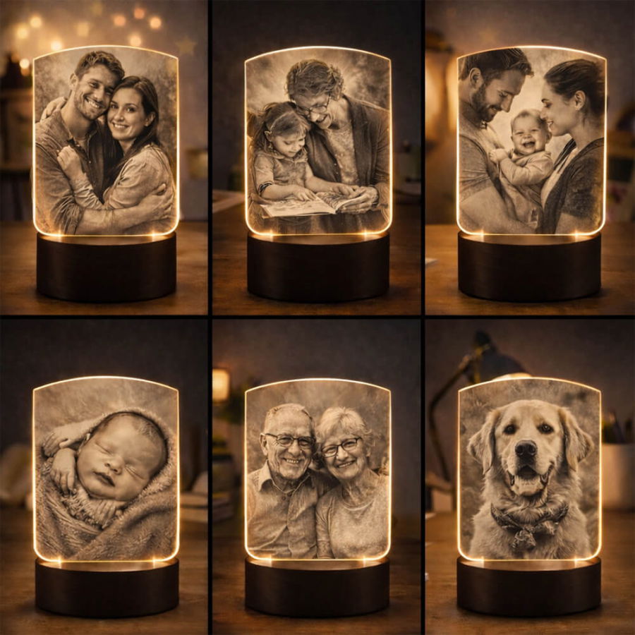 Kişiye Özel Fotoğraf Baskılı Led Lamba - Hediyesec (1)