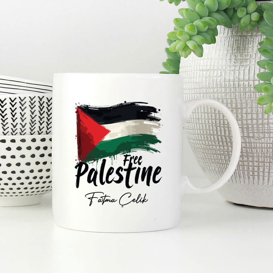 Kişiye Özel Free Palestine Kupa Bardak - Hediyesec