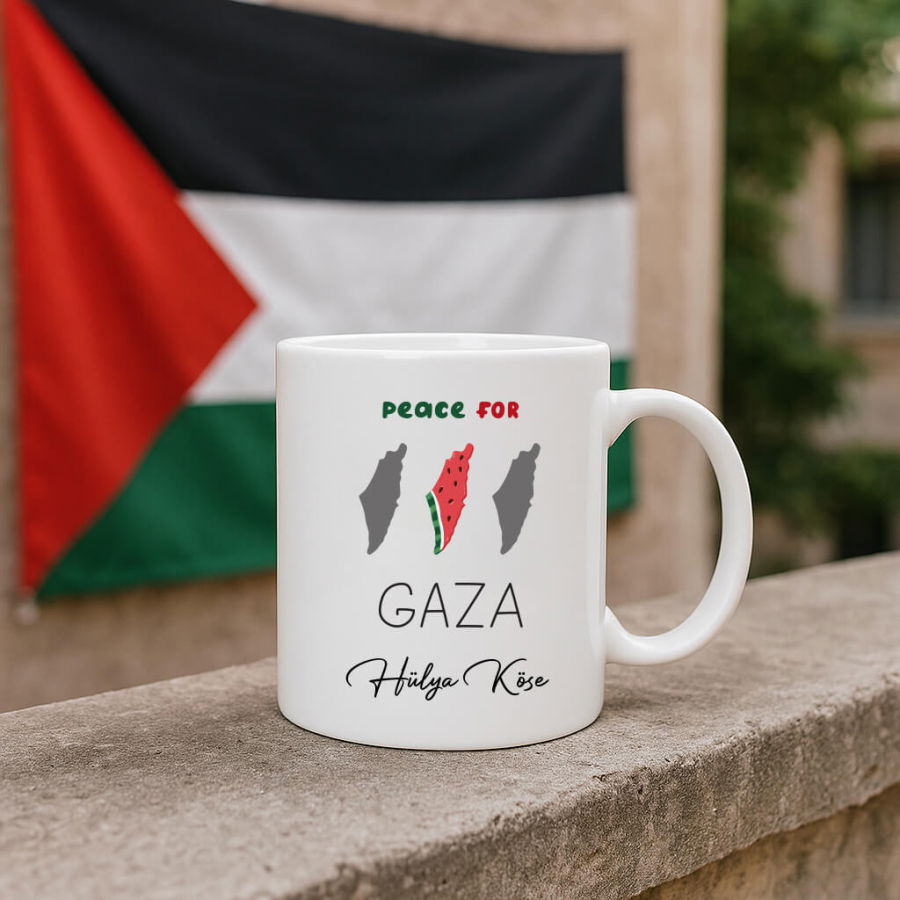 Kişiye Özel Peace for Gaza Kupa Bardak - Hediyesec