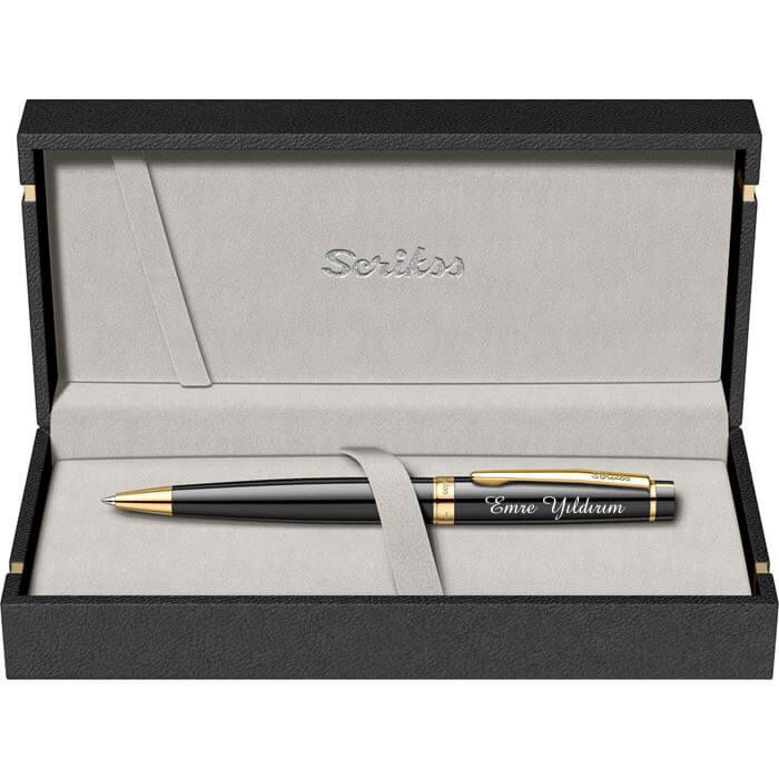 Kişiye Özel Scrikss Honour 38 Siyah Altın Tükenmez Kalem - 3