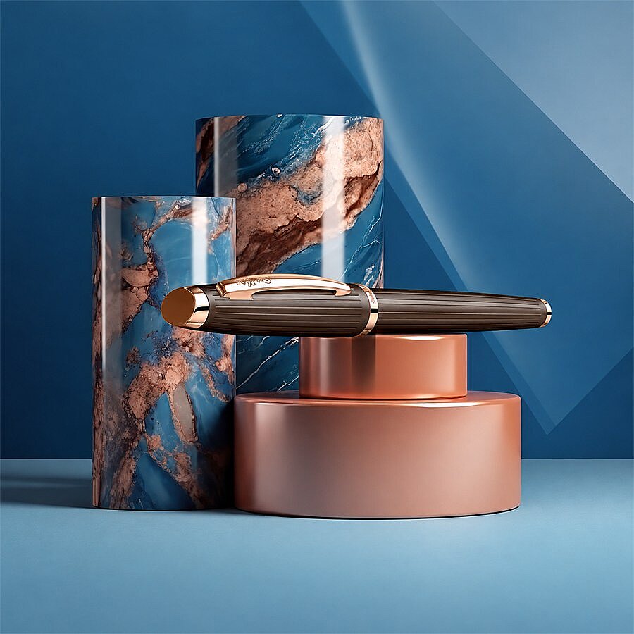 İsme Özel Scrikss Oscar 39 Kahverengi Rose Gold Roller Kalem - Scrikss