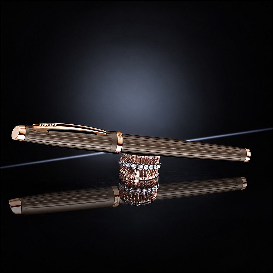 İsme Özel Scrikss Oscar 39 Kahverengi Rose Gold Roller Kalem - Scrikss (1)