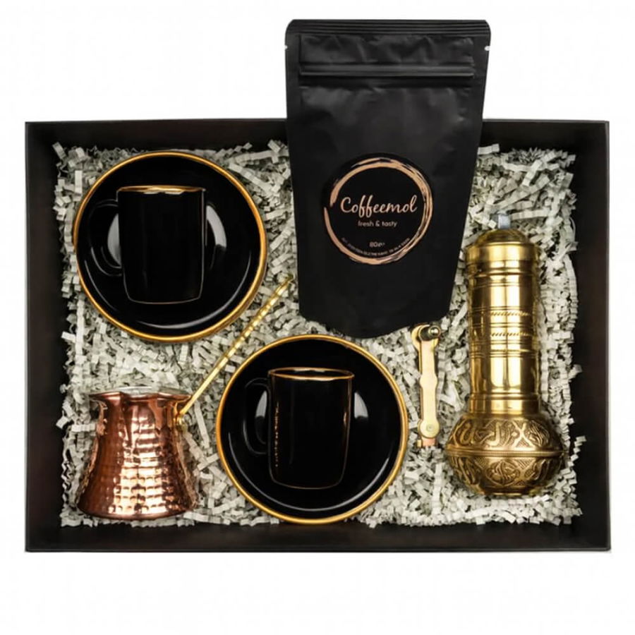 Siyah Fincanlı Kahve Severler Hediye Kutusu - Hediyesec